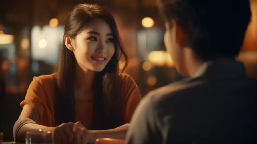 Asian girl on date