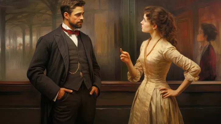 a wealthy man bragging to a woman and the woman seems unintereste