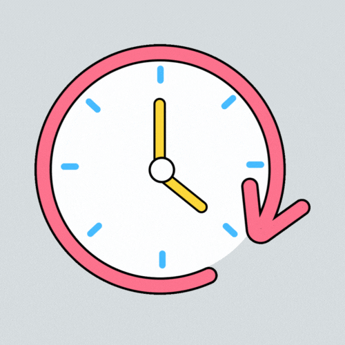 Animation of a clock going backwards in time