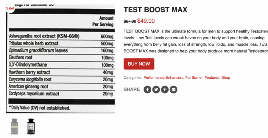 test boost max ingredient infographic