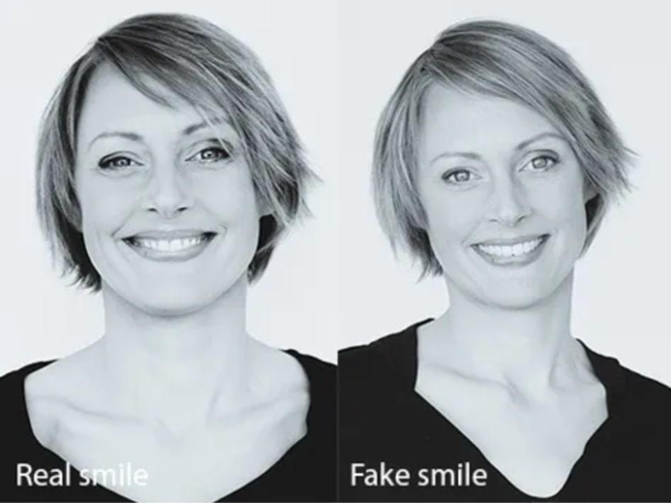 real smile vs fake smile