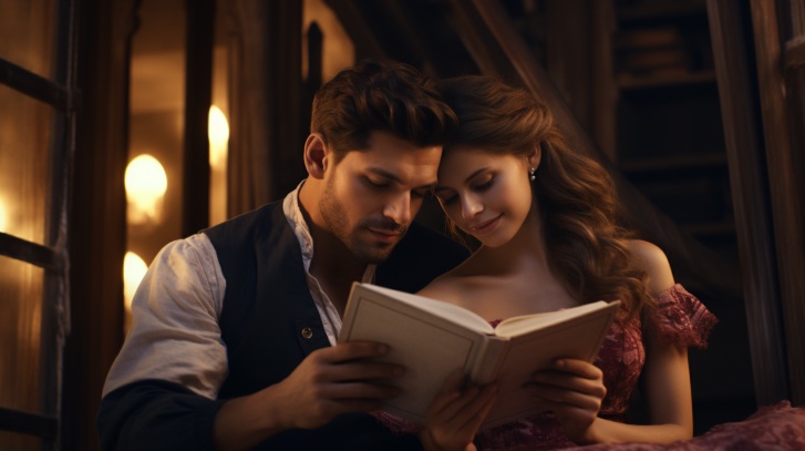 couple falling asleep while holding a book