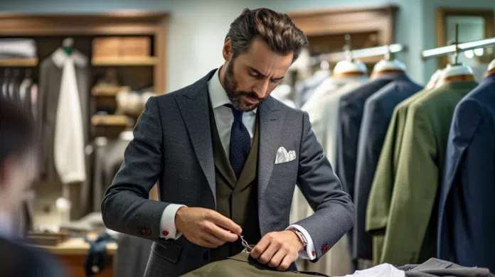 A man in a suit at the tailor