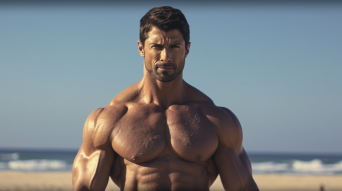 Muscular man on a beach