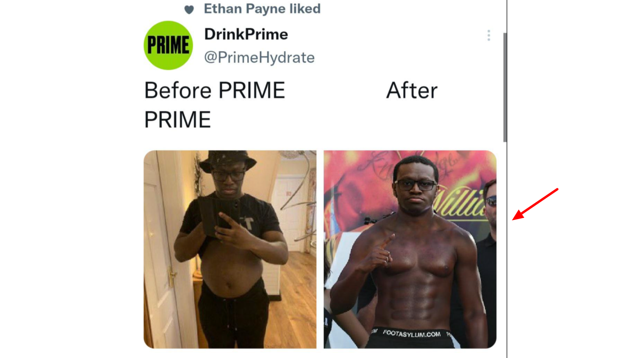 Prime male before and after picture
