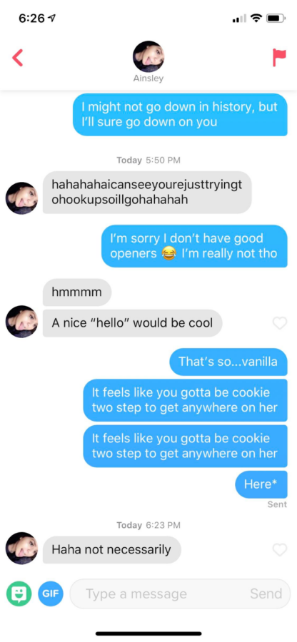 Example of a dirty tinder opener