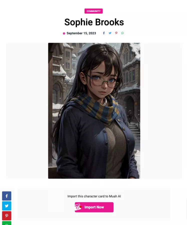 Muah AI card Sophie Brooks