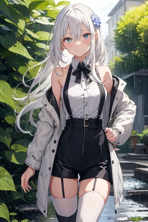 Grey haired anime model