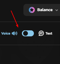 Screenshot of switching to voice mode