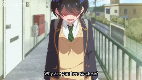 Anime girl being dramatic