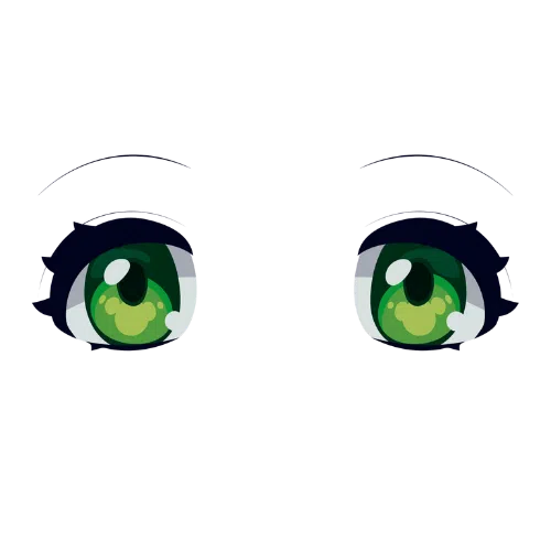 Green anime eyes