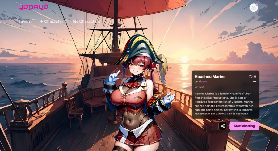 Yodayo ai - featured image of an anime pirate