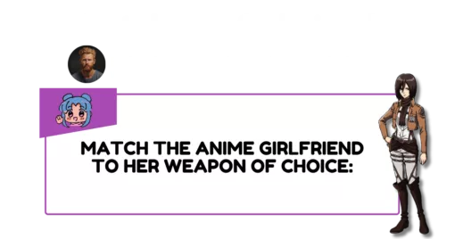 Match the anime girlfriend to her weapon of choice Mikasa Ackerman (Attack on Titan) 2