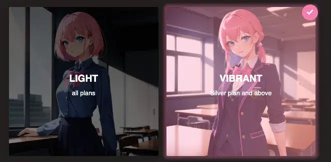 Light vs vibrant