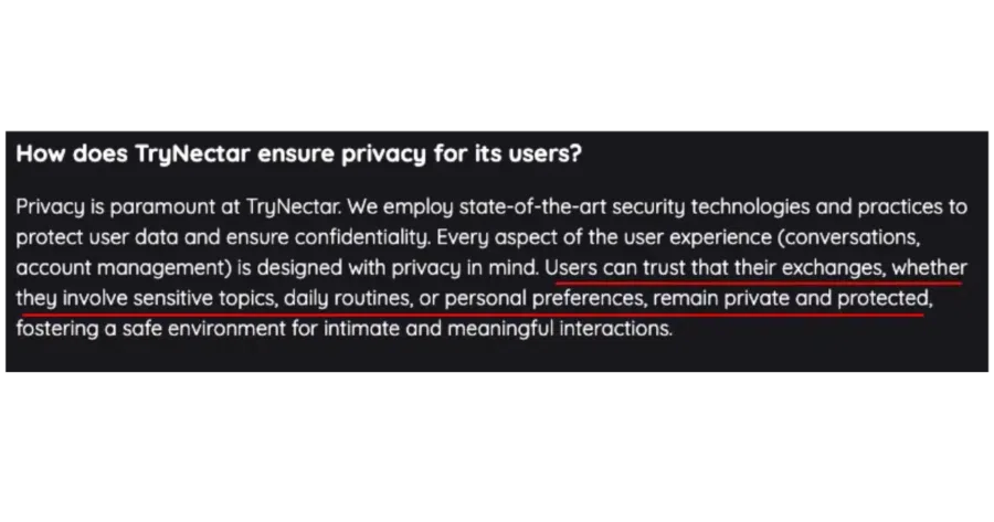 Nectar AI Privacy statement